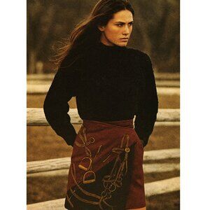 Ralph Lauren Vintage 1980s Wool Equestrian Wrap Skirt